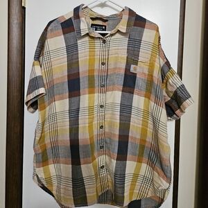 Carhartt Women's Plaid Shirt - Yellow, Brown, Blue